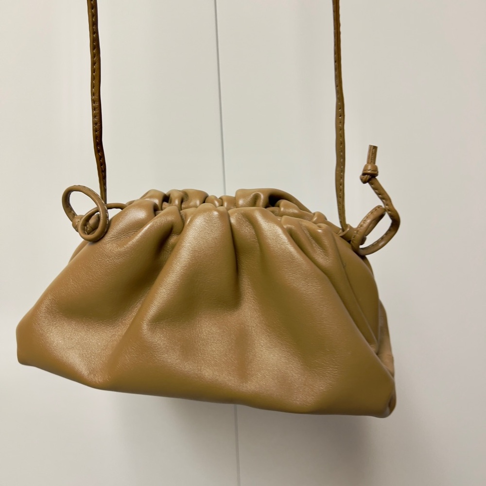 Authentic Bottega Veneta The Pouch Bag In Cammello Gold